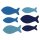 Streudeko Holzfische blau gemischt 5-6 cm 6 Stück