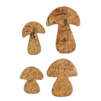 Deko-Pilze aus Birkenrinde orange gewaschen 4-7 cm 4...