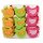 Filzhühnchen-Streu pink-grün-gelb 4 cm Großpackung 36 Stück