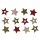 Mini-Sterne offen und geschlossen Streudeko natur-grün-rot 2 cm 12 Stück