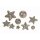 Weihnachtsdeko Glitter-Mix Kugeln und Sterne champagner 9 Stück