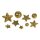 Weihnachtsdeko Glitter-Mix Kugeln und Sterne gold 9 Stück