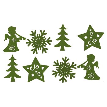 Weihnachts-Streuteile Mix grün 4 cm 8 Stück
