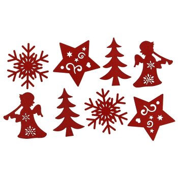 Weihnachts-Streuteile Mix rot 4 cm Sparpackung 48 Stück
