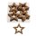 Streudeko offene Sterne aus Kork 6 cm Großpackung 36 Stück