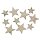 Sterne aus Holz und Sisal mit Klebepunkt 2,5-3,5 cm 10 Stück