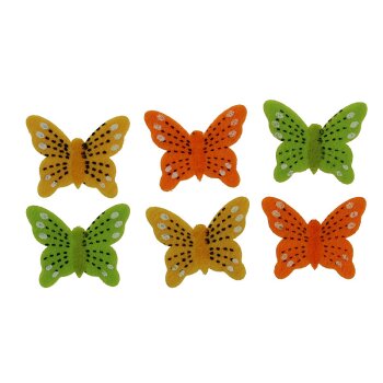 Filz-Schmetterlinge zum Streuen gelb-grün-orange 4...