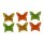 Filz-Schmetterlinge zum Streuen gelb-grün-orange 4 cm 6 Stück