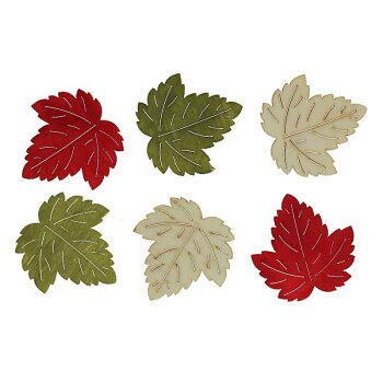 Herbstblätter aus Holz rot-natur-grün 4 cm 6...