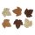 Herbstblätter aus Holz natur-braun 4 cm 6 Stück herbstliche Deko-Blätter aus Holz zum Basteln
