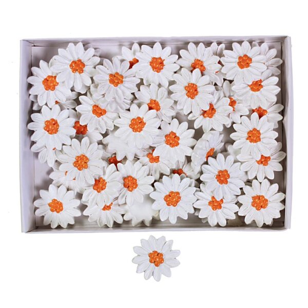 Edelweiss-Blüten Streudeko aus Polyresin 3 cm Großpackung 48 Stück