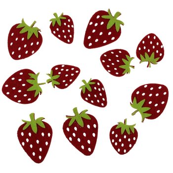 Filz-Erdbeeren 3–5 cm Sparpack 72 Stück