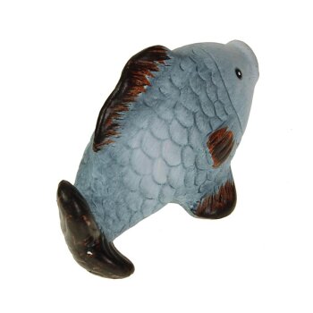 Keramik-Fisch blaugrau zum Stellen 11,5 x 7 cm