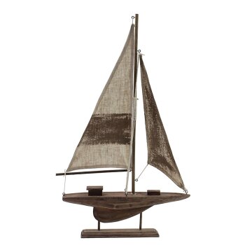 Segelschiff Antika aus Holz mit Ständer natur-beige...