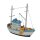 Deko-Fischkutter blau-weiss aus Polyresin 10x 10 cm Mini-Schiffe, Deko-Schiff