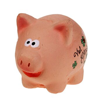 Glücksschweinchen aus Keramik „Viel Glück“ 4 cm