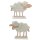 Deko-Schäfchen aus Holz und Fell stehend mit vier Beinen 15 x 9 cm Stückpreis