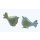 Deko-Vögel aus Metall grün-blau 9,5 cm 2er-Set