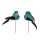 Deko-Vögel mit Federn türkis 5 cm 2er-Set türkis-farbene Bastelvögel