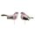 Deko-Vögel mit Federn rosa 10 cm 2er-Set rosa-farbene Bastelvögel