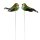 Deko-Vögel mit Federn grün 7-8 cm 2er-Set grüne Bastelvögel