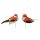 Deko-Vögel mit Federn orange 5 cm 2er-Set orange Bastelvögel