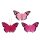 Deko-Schmetterlinge aus Federn Ton-in-Ton rosa-pink 7 cm mit Clip 3er-Set