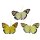 Deko-Schmetterlinge aus Federn Ton-in-Ton gelb 7 cm mit Clip 3er-Set