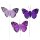 Feder-Schmetterlinge am Draht Lila-Fliedertöne 3er-Set 5 cm