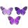 Feder-Schmetterlinge am Draht Lila-Fliedertöne 3er-Set 7 cm