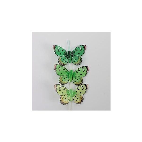 Schmetterlinge aus Federn Grüntöne 7,5 cm 3er-Set