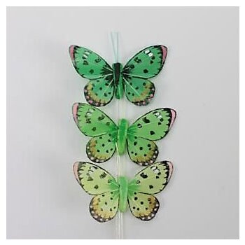 Schmetterlinge aus Federn Grüntöne 7,5 cm 3er-Set