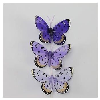 Schmetterlinge aus Federn Lila-Fliedertöne 7,5 cm...