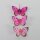 Schmetterlinge aus Federn Rosa-Pinktöne 7,5 cm 3er-Set