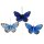 Schmetterlinge aus Federn Blautöne 5,5 cm 3er-Set