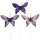 Dekoschmetterlinge Ton-in-Ton lila-violett am Draht 10 cm 3er-Set