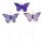 Deko-Schmetterlinge Ton-in-Ton lila-violett 9 cm am Draht 3er-Set