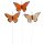 Deko-Schmetterlinge Ton-in-Ton orange 9 cm am Draht 3er-Set