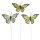 Deko-Schmetterlinge Ton-in-Ton gelb 9 cm am Draht 3er-Set