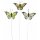 Deko-Schmetterlinge Ton-in-Ton gelb 6-7 cm am Draht 3er-Set