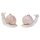 Niedliche Schnecken-Figuren rosa-weiss aus Polystone 8,5 x 6 cm 2er-Set