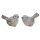 Keramikvögel weiss-silber sortiert 6,5 x 9 cm Stückpreis