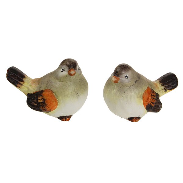 Keramikvögel natur-braun sortiert 5 x 7 cm Stückpreis