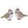 Niedliche Wintervögel mit Mütze beige-gold 7 cm Stückpreis