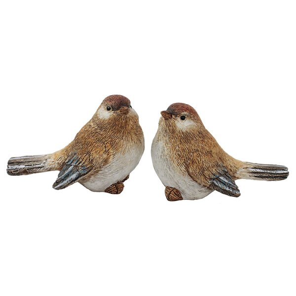 Deko-Vogel aus Polystone braun-beige-weiss 8 x 5,5 cm Stückpreis