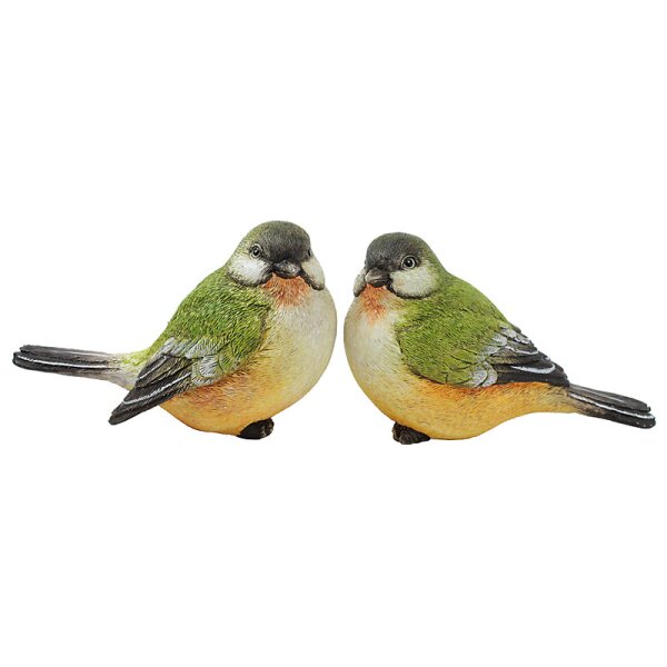 Deko-Vogel aus Polystone grün-gelb-weiss 12 x 7,5 cm Stückpreis