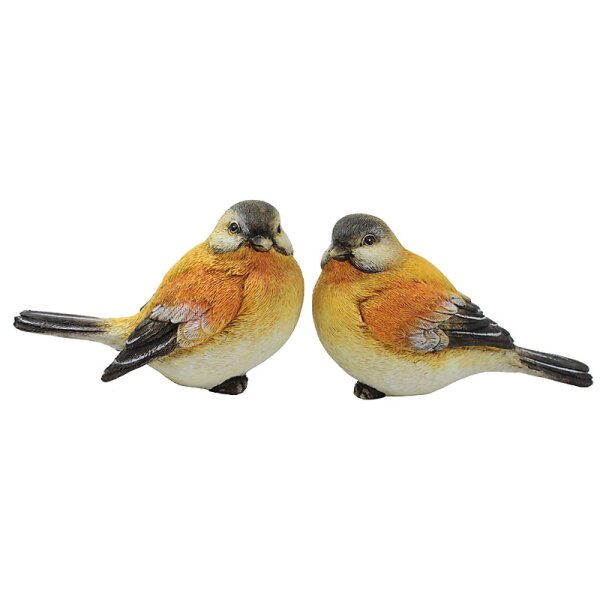 Deko-Vogel aus Polystone gelb-orange-weiss 12 x 7,5 cm Stückpreis