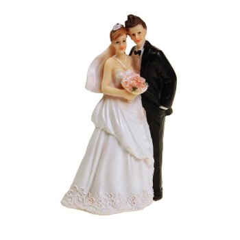 Deko Hochzeitsfigur Brautpaar mit Brautstrauss 12 cm