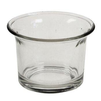 Teelicht-Glas mit gewölbten Rand klar 4,5 cm
