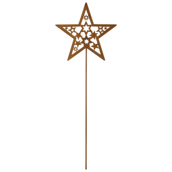 Dekostecker aus rostigem Eisen in Sternenform 26 cm